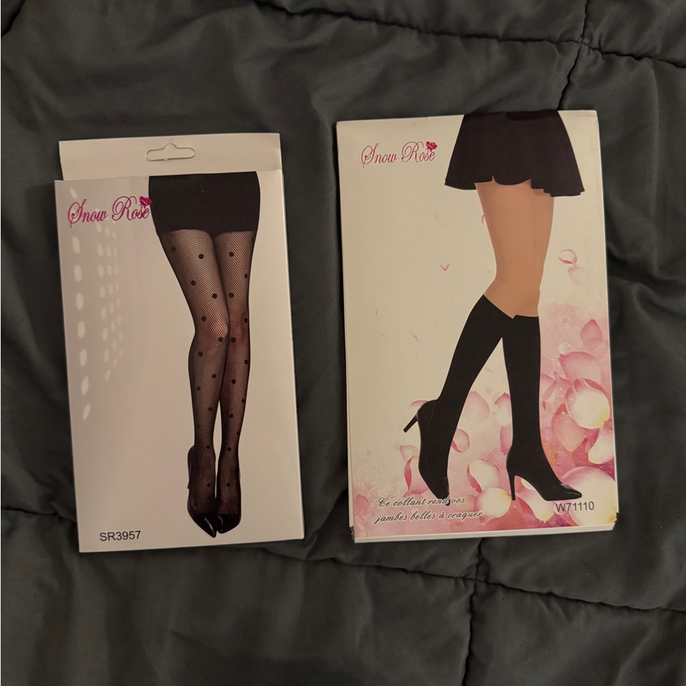 Snow Rose Black Tights Bundle